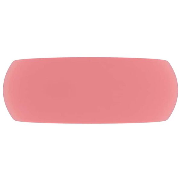 vidaXL kerek matt r&oacute;zsasz&iacute;n ker&aacute;mia luxus mosd&oacute;kagyl&oacute; 40 x 15 cm