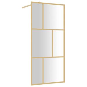 vidaXL aranysz&iacute;nű zuhanyfal &aacute;tl&aacute;tsz&oacute; ESG &uuml;veggel 80 x 195 cm