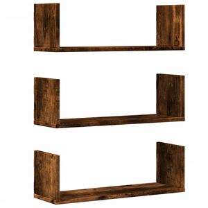 vidaXL 3 db f&uuml;st&ouml;s t&ouml;lgy sz&iacute;nű szerelt fa falipolc 58 x 18 x 18 cm