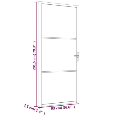 vidaXL fehér matt üveg és alumínium beltéri ajtó 93 x 201,5 cm