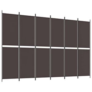vidaXL 6 paneles barna sz&ouml;vet parav&aacute;n 300x200 cm