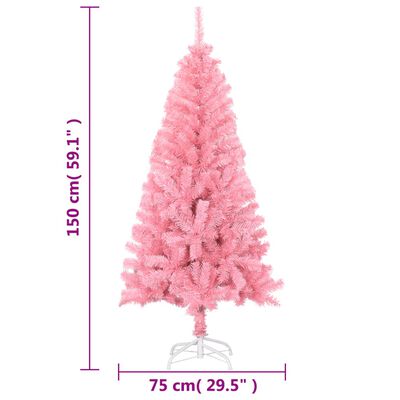 vidaXL rózsaszín PVC műkarácsonyfa állvánnyal 150 cm