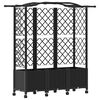 vidaXL Magas&iacute;tott &Aacute;gy Trellis-szel &eacute;s Tetővel Fekete 163 x 40 x 144 cm