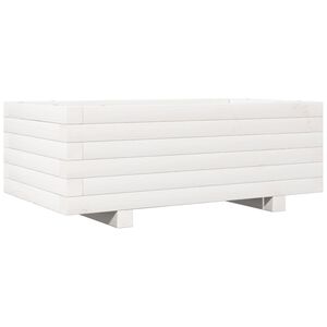 vidaXL feh&eacute;r t&ouml;m&ouml;r fenyő vir&aacute;gl&aacute;da 70x40x26,5 cm