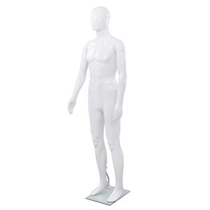 vidaXL f&eacute;nyes feh&eacute;r, eg&eacute;sz alakos f&eacute;rfi pr&oacute;bababa &uuml;vegtalppal 185 cm