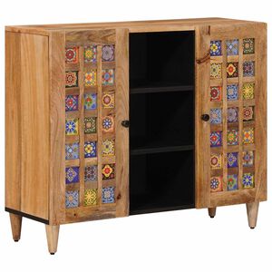 vidaXL Sz&eacute;f polcokkal Term&eacute;szetes 90 x 33 x 75 cm T&ouml;m&ouml;r Mang&oacute;f&aacute;t