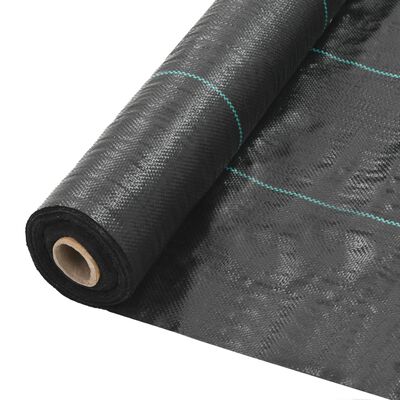 vidaXL talajtakaró szőnyeg, PP, 1 x 100 m, fekete