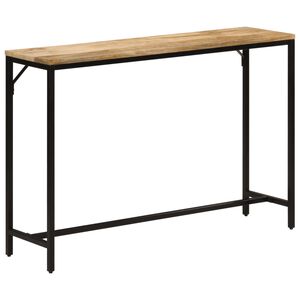 vidaXL t&ouml;m&ouml;r nyers mang&oacute;fa &eacute;s vas t&aacute;lal&oacute;asztal 110 x 30 x 75 cm