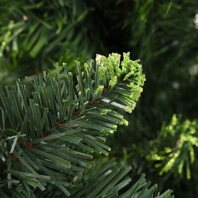 vidaXL zöld megvilágított műkarácsonyfa gömb szettel/tobozzal 210 cm