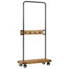 vidaXL t&ouml;m&ouml;r mang&oacute;fa &eacute;s vas ruha&aacute;llv&aacute;ny kerekekkel 90 x 35 x 190 cm