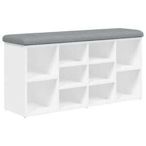 vidaXL feh&eacute;r cipőpad 102 x 32 x 50 cm r&eacute;tegelt f&aacute;b&oacute;l