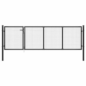 vidaXL antracit sz&iacute;nű ac&eacute;l kerti kapu 350 x 75 cm