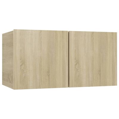 vidaXL sonoma-tölgyszínű falra szerelhető szerelt fa TV-szekrény