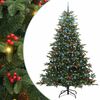 vidaXL Mű kar&aacute;csonyfa 300 LED-del Z&ouml;ld 240 cm PVC &eacute;s F&eacute;m &eacute;s Műanyag