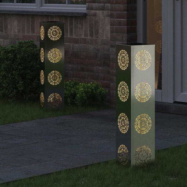 vidaXL Napelemmel műk&ouml;dő LED &ouml;sv&eacute;ny vil&aacute;g&iacute;t&aacute;s 2 pcs Ez&uuml;st