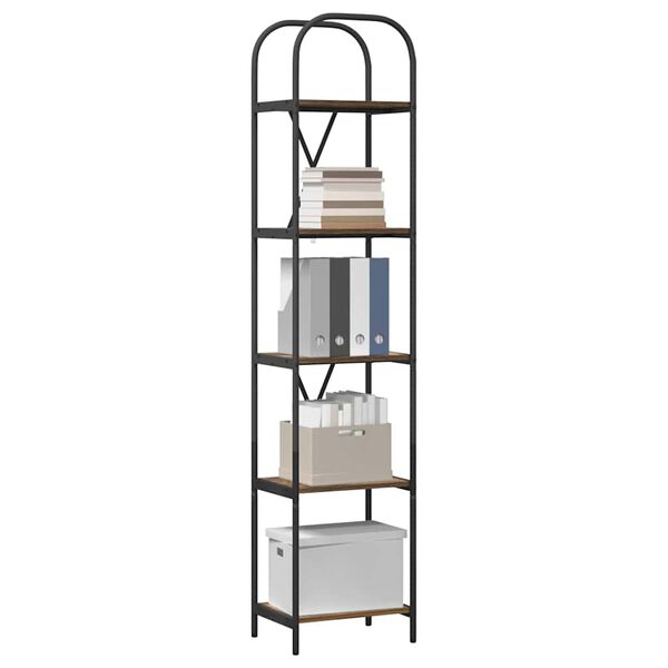 vidaXL K&ouml;nyvespolc F&uuml;st&ouml;lt t&ouml;lgy 40 x 30 x 183 cm Faanyag