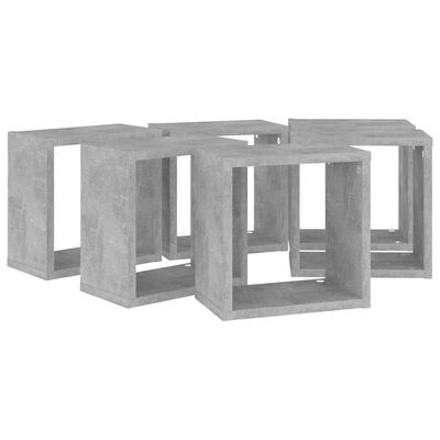 vidaXL 6 db betonszürke fali kockapolc 26 x 15 x 26 cm