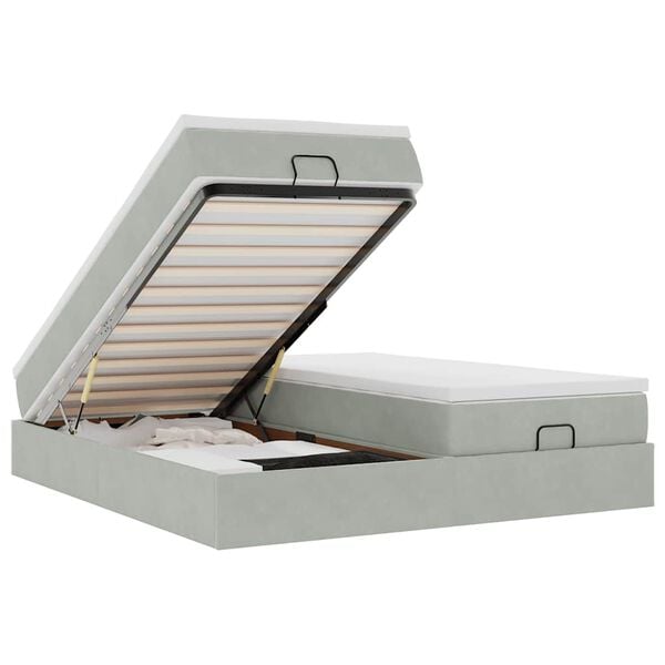 vidaXL Ottom&aacute;n &aacute;gykeret matracokkal vil&aacute;gossz&uuml;rke 160x200cm b&aacute;rsony