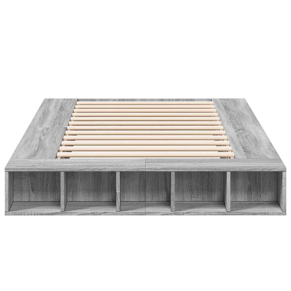 vidaXL sonoma tölgyszínű szerelt fa ágykeret 140x190 cm