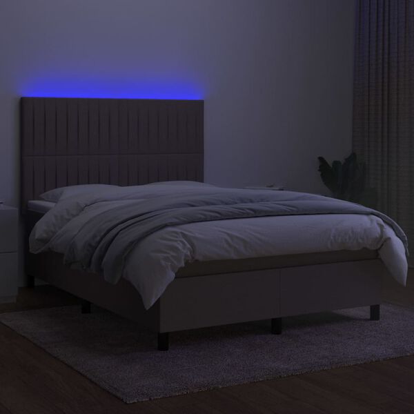 vidaXL t&oacute;psz&iacute;nű sz&ouml;vet rug&oacute;s &eacute;s LED-es &aacute;gy matraccal 140x200 cm