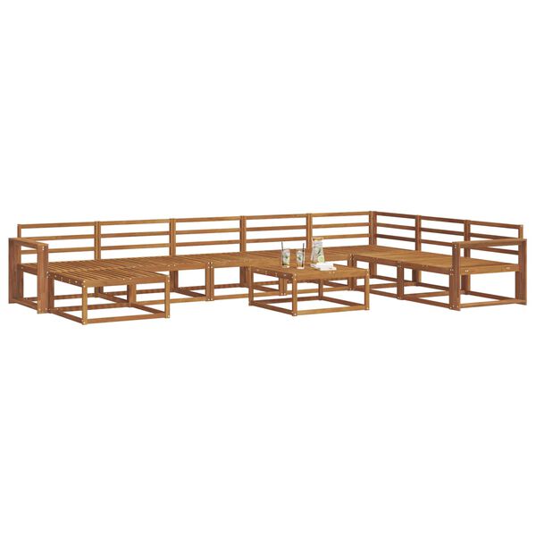 vidaXL K&uuml;lt&eacute;ri kanap&eacute; szett 9 pcs Term&eacute;szetes T&ouml;m&ouml;r Ak&aacute;cfa