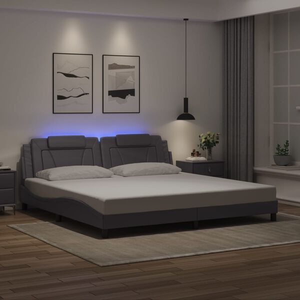 vidaXL sz&uuml;rke &aacute;gykeret Viana LED-ekkel matrac n&eacute;lk&uuml;l 200 x 200 cm