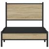 vidaXL sonoma tölgy színű fém ágykeret matrac nélkül 75 x 190 cm