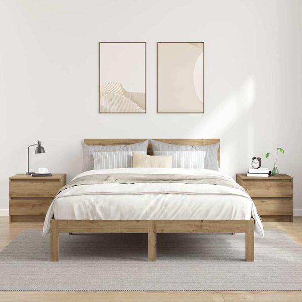 vidaXL 2 db kézműves tölgyszínű szerelt fa éjjeliszekrény 50x40x43,5cm