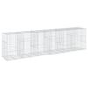 vidaXL horganyzott vas gabion kos&aacute;r fed&eacute;llel 600 x 100 x 150 cm