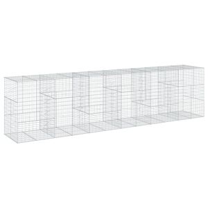 vidaXL horganyzott vas gabion kos&aacute;r fed&eacute;llel 600 x 100 x 150 cm