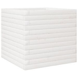 vidaXL feh&eacute;r t&ouml;m&ouml;r fenyőfa kerti vir&aacute;gl&aacute;da 50 x 50 x 45,5 cm