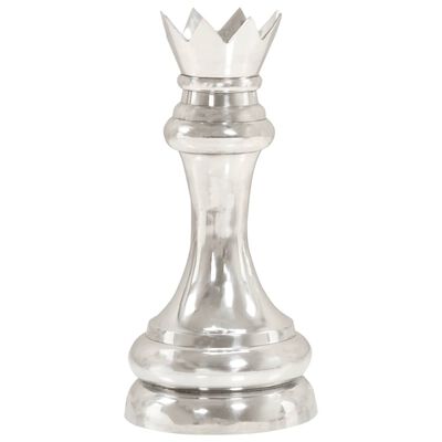 vidaXL ezüstszínű tömör alumínium királynő sakkszobor 58 cm