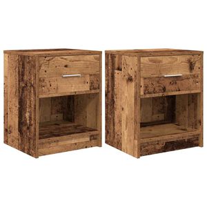 vidaXL 2 db antik fa sz&iacute;nű &eacute;jjeliszekr&eacute;ny fi&oacute;kkal 40x34x50 cm