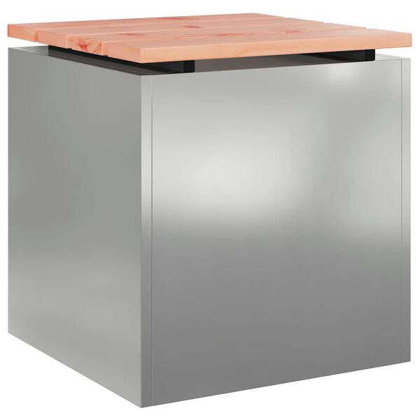 vidaXL Kerti pad Ez&uuml;st 40 x 40 x 43 cm Horganyzott ac&eacute;l