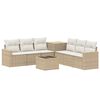 vidaXL Kanap&eacute; Szett 8 db Beige &eacute;s Kr&eacute;msz&iacute;nű Poli rattan &eacute;s ac&eacute;l