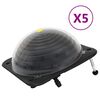 vidaXL 5 db HDPE &eacute;s alum&iacute;nium napelemes medencefűtő 75 x 75 x 36 cm