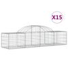 vidaXL 15 db &iacute;ves horganyzott vas gabion kos&aacute;r 200x50x40/60 cm