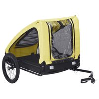 vidaXL sárga és fekete kisállatszállító kerékpár-utánfutó