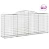 vidaXL 17 db &iacute;ves horganyzott vas gabion kos&aacute;r 300x50x120/140 cm