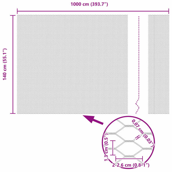 vidaXL Hexagon kerítés Zöld 1.4 x 10 m Acél