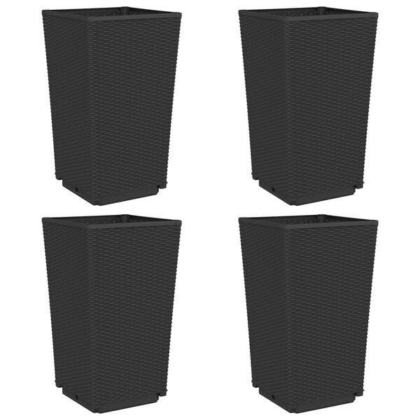 vidaXL 4 db fekete polipropil&eacute;n kerti &uuml;ltetől&aacute;da 32,5 x 32,5 x 57 cm