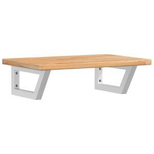 vidaXL acél és tömör tölgyfa falra szerelhető mosdópolc