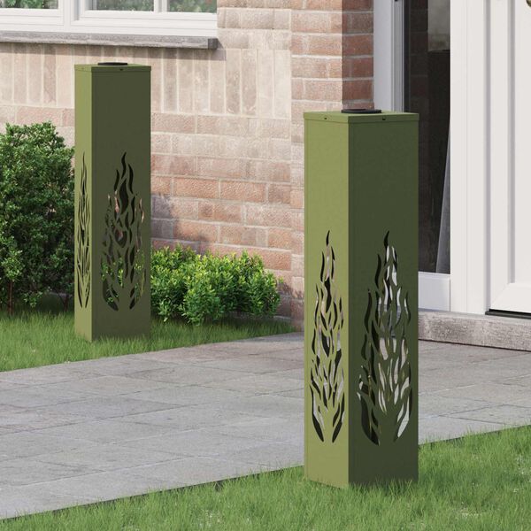 vidaXL Napelemmel műk&ouml;dő LED &ouml;sv&eacute;ny vil&aacute;g&iacute;t&aacute;s 2 pcs Olajz&ouml;ld