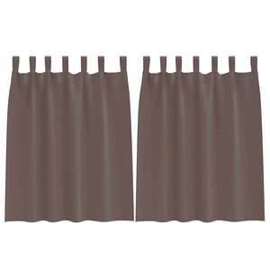 vidaXL Fekete F&uuml;gg&ouml;ny Gyűrűkkel 2 db S&ouml;t&eacute;t Barna 140 x 140 cm