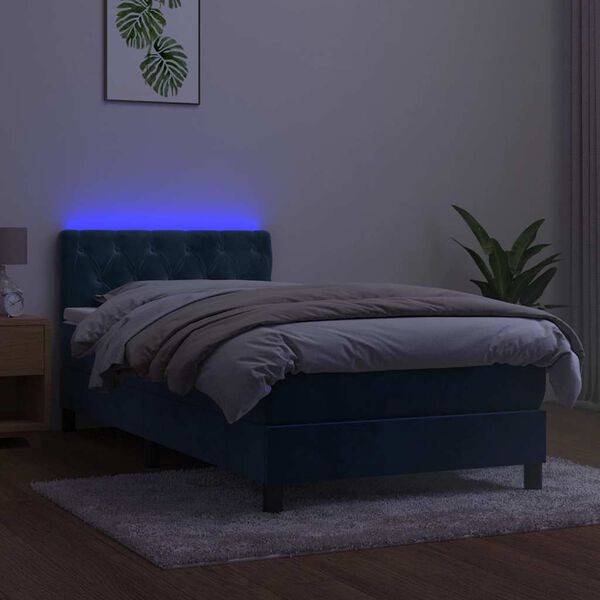 vidaXL s&ouml;t&eacute;tk&eacute;k b&aacute;rsony rug&oacute;s &eacute;s LED-es &aacute;gy matraccal 80 x 200 cm