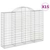 vidaXL 15 db &iacute;ves horganyzott vas gabion kos&aacute;r 200x30x140/160 cm