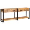 vidaXL Konzolasztalok 2 db Barna 200 x 33 x 75 cm T&ouml;m&ouml;r Mang&oacute;f&aacute;t
