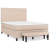 vidaXL cappuccino sz&iacute;nű műbőr rug&oacute;s &aacute;gy matraccal 140 x 190 cm