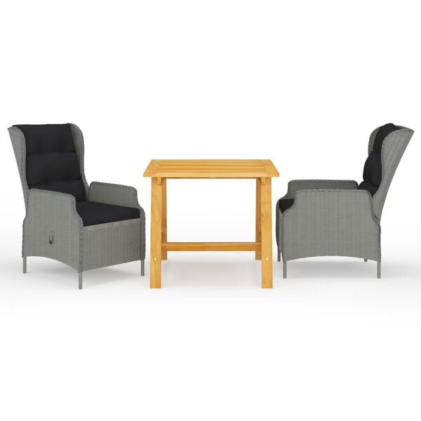 vidaXL 3 r&eacute;szes vil&aacute;gossz&uuml;rke kerti &eacute;tkezőgarnit&uacute;ra