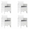vidaXL Kerti Sz&eacute;k p&aacute;rn&aacute;val 4 pcs Feh&eacute;r 53 x 49 x 85 cm Polipropil&eacute;n